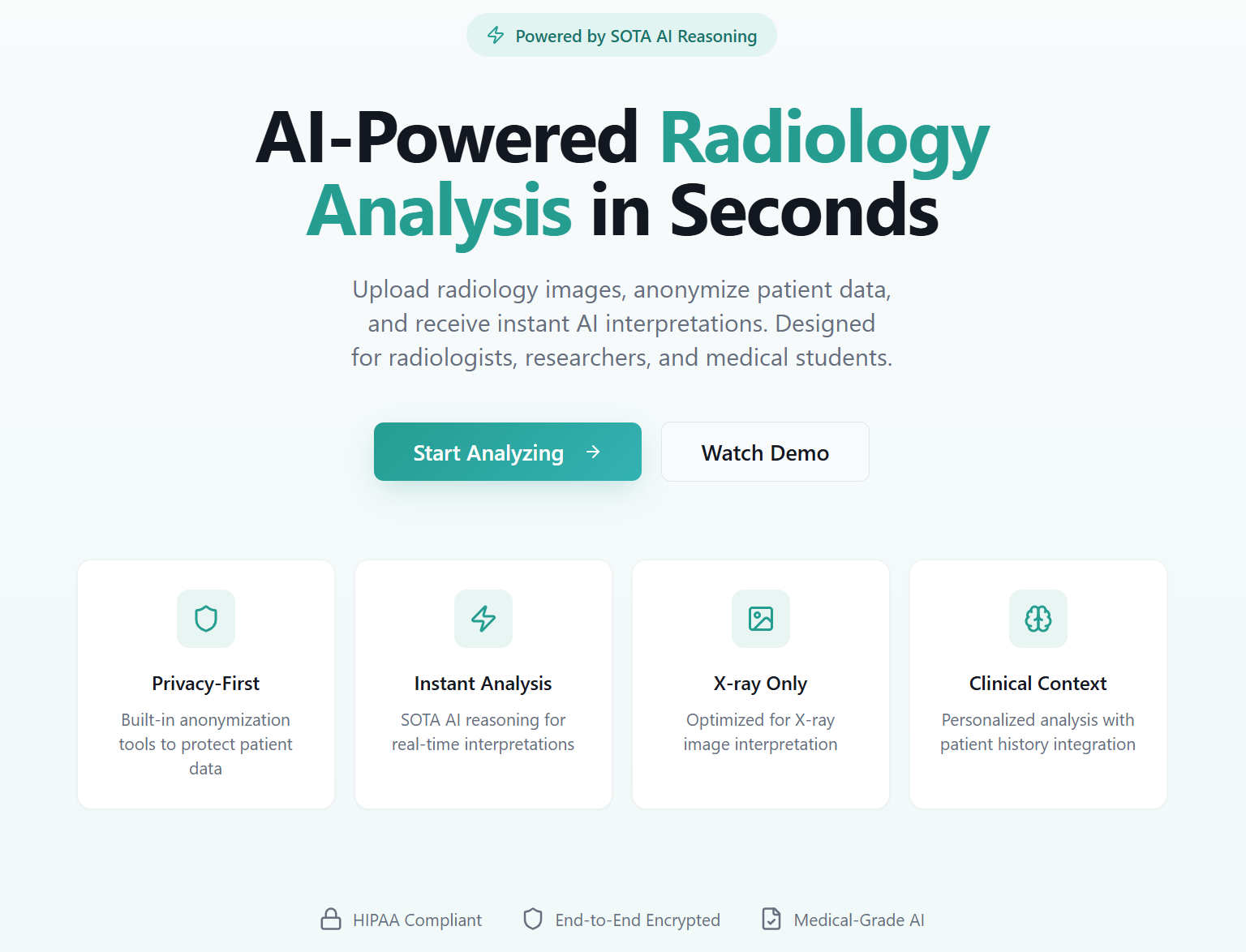 Radiology.help — AI-powered radiology analysis in seconds