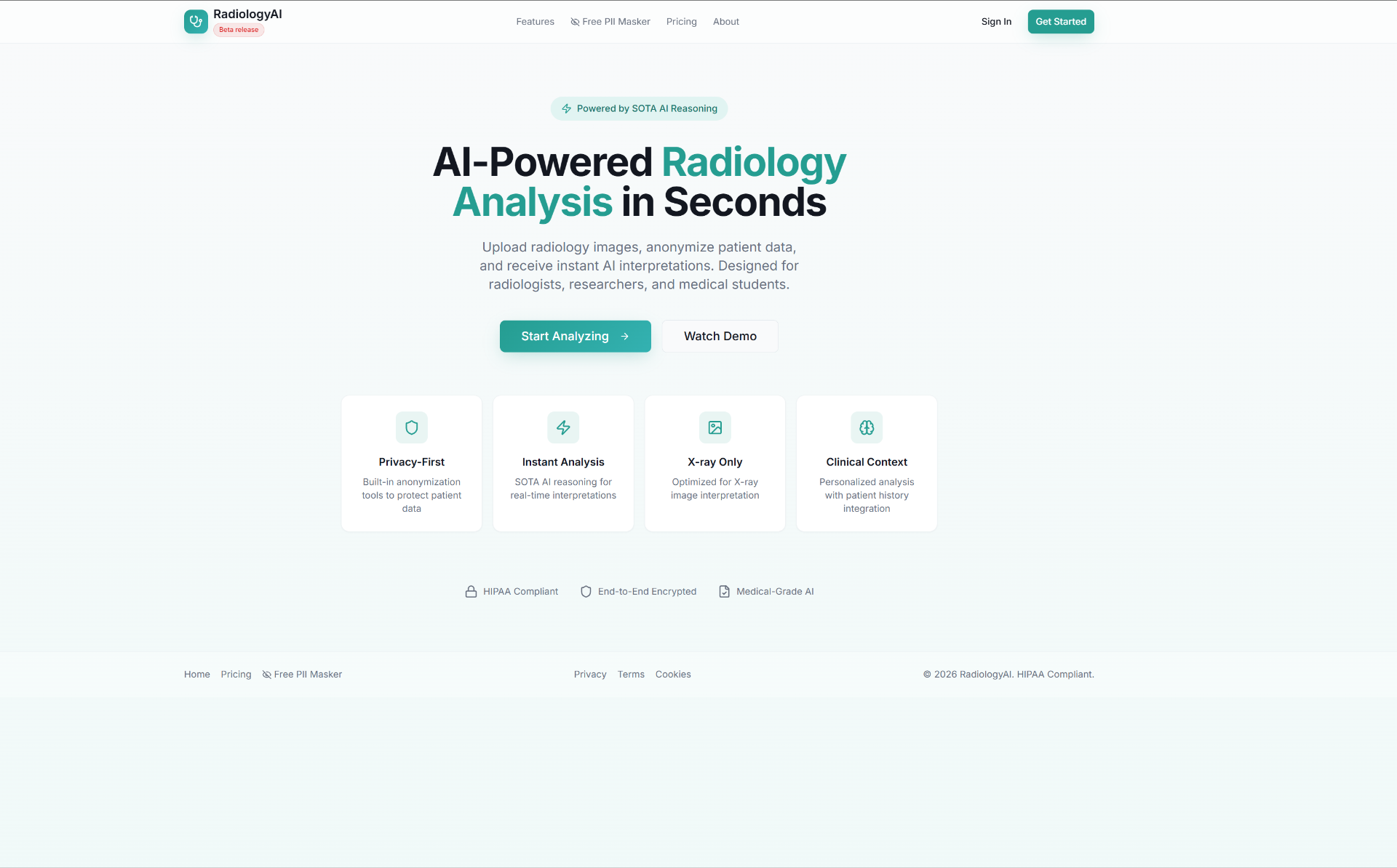 Radiology.help — AI-powered radiology analysis in seconds